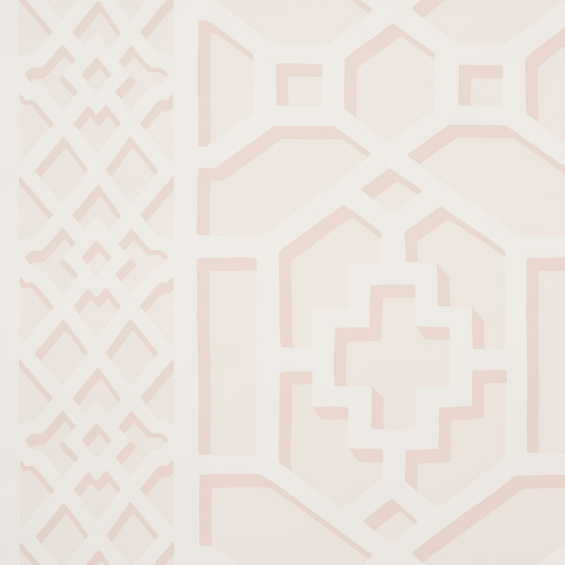 Zanzibar Trellis Blush by Schumacher Modern Geometric Trellis Wallpaper – Schumacher 5006944