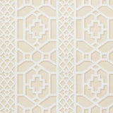 Zanzibar Trellis Sand wallpaper with geometric trellis pattern by Schumacher