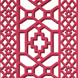 Zanzibar Trellis Lacquer Red by Schumacher Geometric Fretwork Wallpaper – Schumacher 5006948