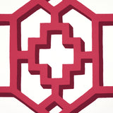 Zanzibar Trellis Lacquer Red by Schumacher Geometric Fretwork Wallpaper – Schumacher 5006948