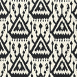 Vientiane Ikat Ebony by Schumacher - black and white geometric ikat wallpaper in a modern interior setting