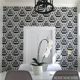 Vientiane Ikat Palm by Schumacher Bold Geometric Ikat Wallpaper – Schumacher 5006953