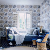 KATSUGI Cobalt & Turquoise by Schumacher Exuberant Prints Wallpaper – Schumacher 5006961