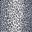 Iconic Leopard Ink wallpaper by Schumacher featuring a bold animal print pattern in deep blue and white.