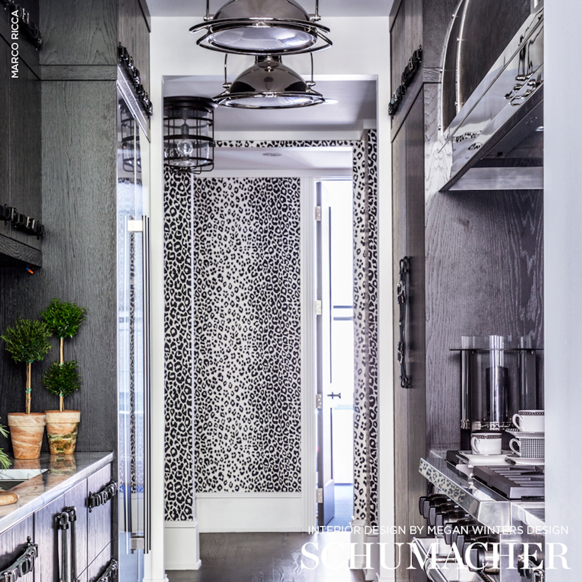 Iconic Leopard Graphite by Schumacher Bold Animal Print Wallpaper – Schumacher 5007012