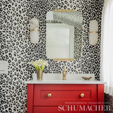 Iconic Leopard Graphite by Schumacher Bold Animal Print Wallpaper – Schumacher 5007012