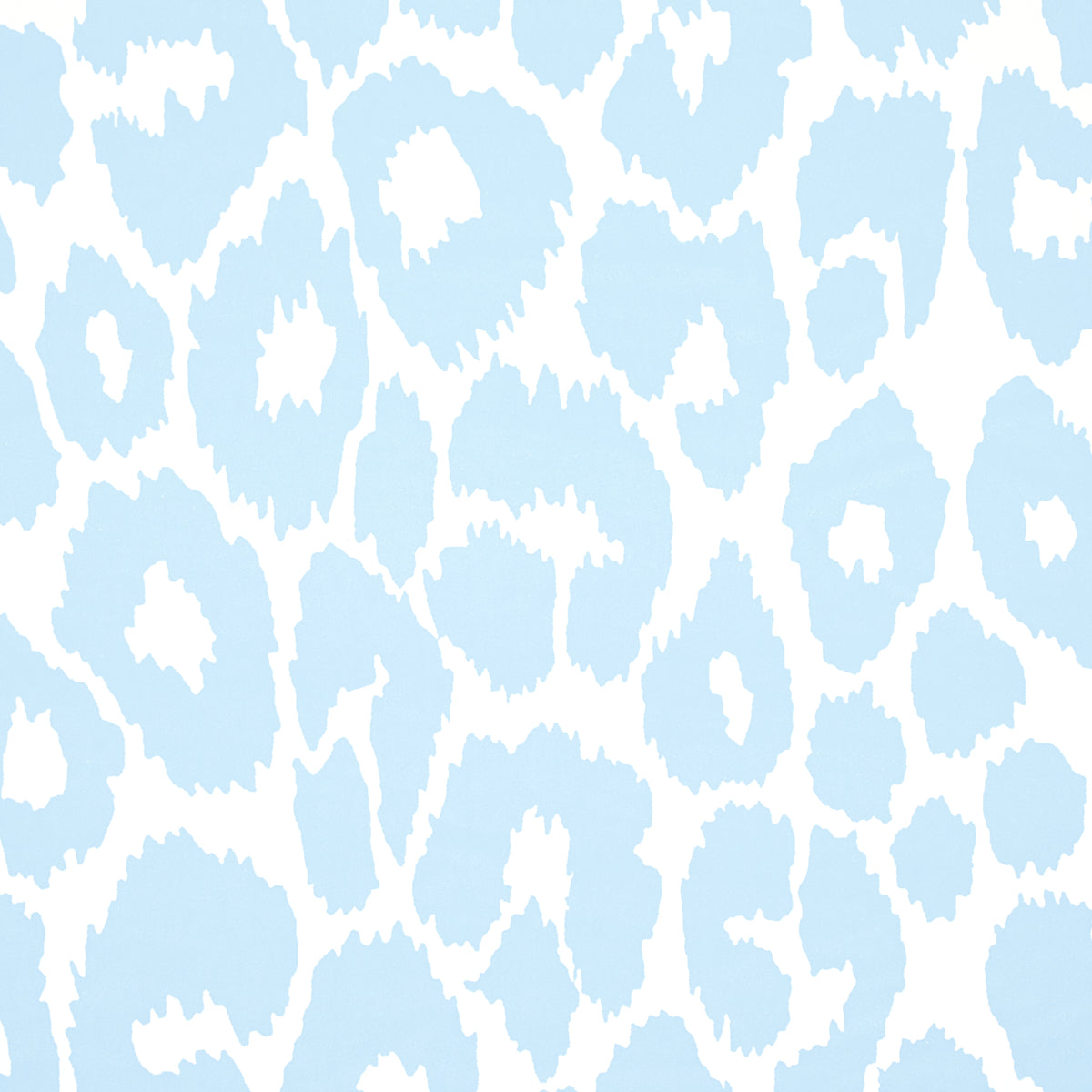 Iconic Leopard Sky Blue by Schumacher Playful Animal Print Wallpaper – Schumacher 5007014
