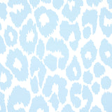 Iconic Leopard Sky Blue by Schumacher Playful Animal Print Wallpaper – Schumacher 5007014