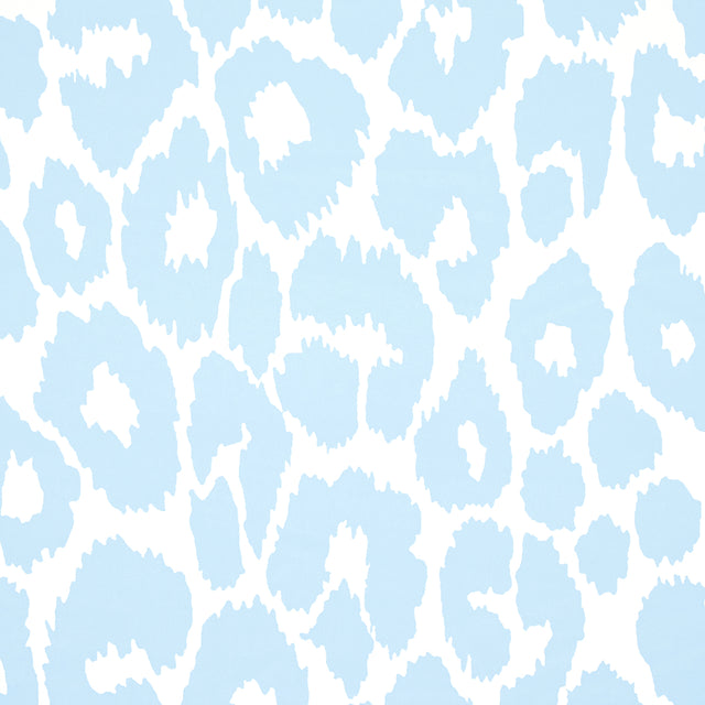 Iconic Leopard Sky Blue by Schumacher Playful Animal Print Wallpaper – Schumacher 5007014