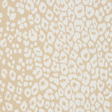 Iconic Leopard wallpaper in Ivory on Neutral by Schumacher, featuring a bold animal print pattern in beige and white tones.
