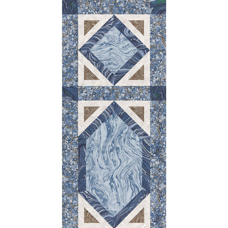 MONGIARDINO Lapis geometric trompe l'oeil panel wallpaper by Schumacher, designed by Martyn Lawrence Bullard