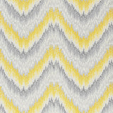 PETIT FEU wallpaper in Cadmium from Schumacher's Print Happy collection, featuring a bold yellow and grey chevron pattern.