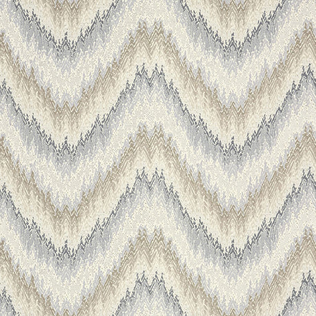 PETIT FEU wallpaper in greige with a chevron zigzag pattern from Schumacher's THE SMART SET collection.