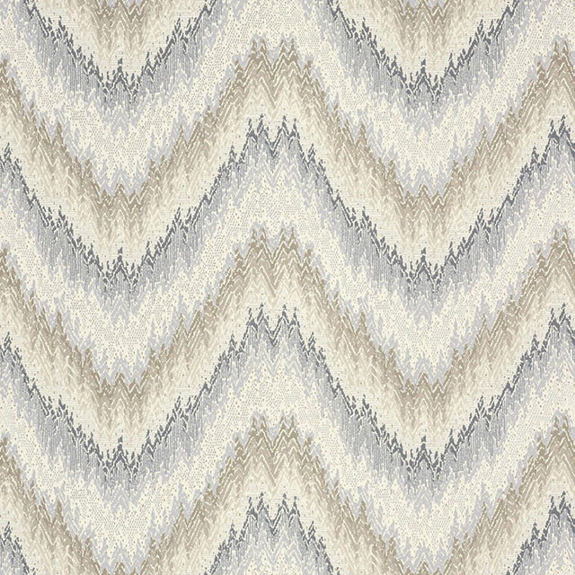 PETIT FEU wallpaper in greige with a chevron zigzag pattern from Schumacher's THE SMART SET collection.