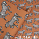 Faubourg Brown by Schumacher Graphic Horse Pattern Wallpaper – Schumacher 5007090
