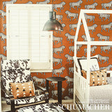 Faubourg Brown by Schumacher Graphic Horse Pattern Wallpaper – Schumacher 5007090