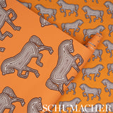 FAUBOURG Orange by Schumacher Graphic Horse Wallpaper – Schumacher 5007091