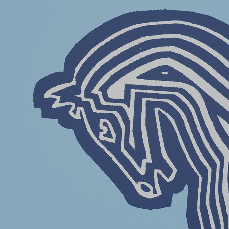 FAUBOURG Blue Graphic Equestrian Wallpaper – Schumacher 5007092