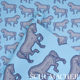 FAUBOURG Blue Graphic Equestrian Wallpaper – Schumacher 5007092