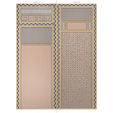 ROBINCHON PANEL A Brown by Schumacher CLUB CAVALIER Geometric Wallpaper Panel – Schumacher 5007100