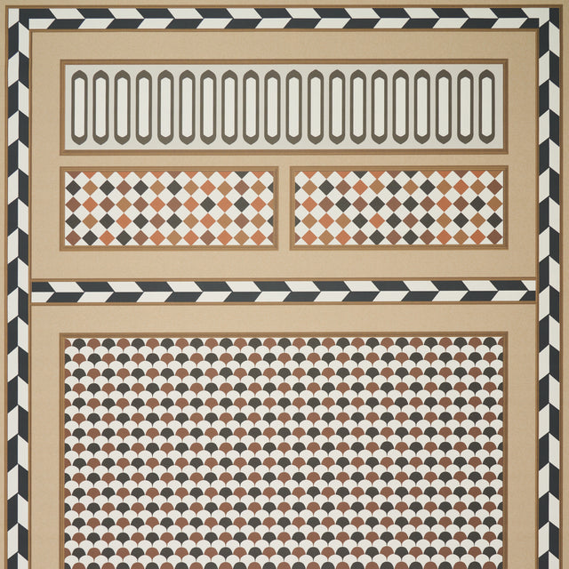 ROBINCHON PANEL A Brown by Schumacher CLUB CAVALIER Geometric Wallpaper Panel – Schumacher 5007100