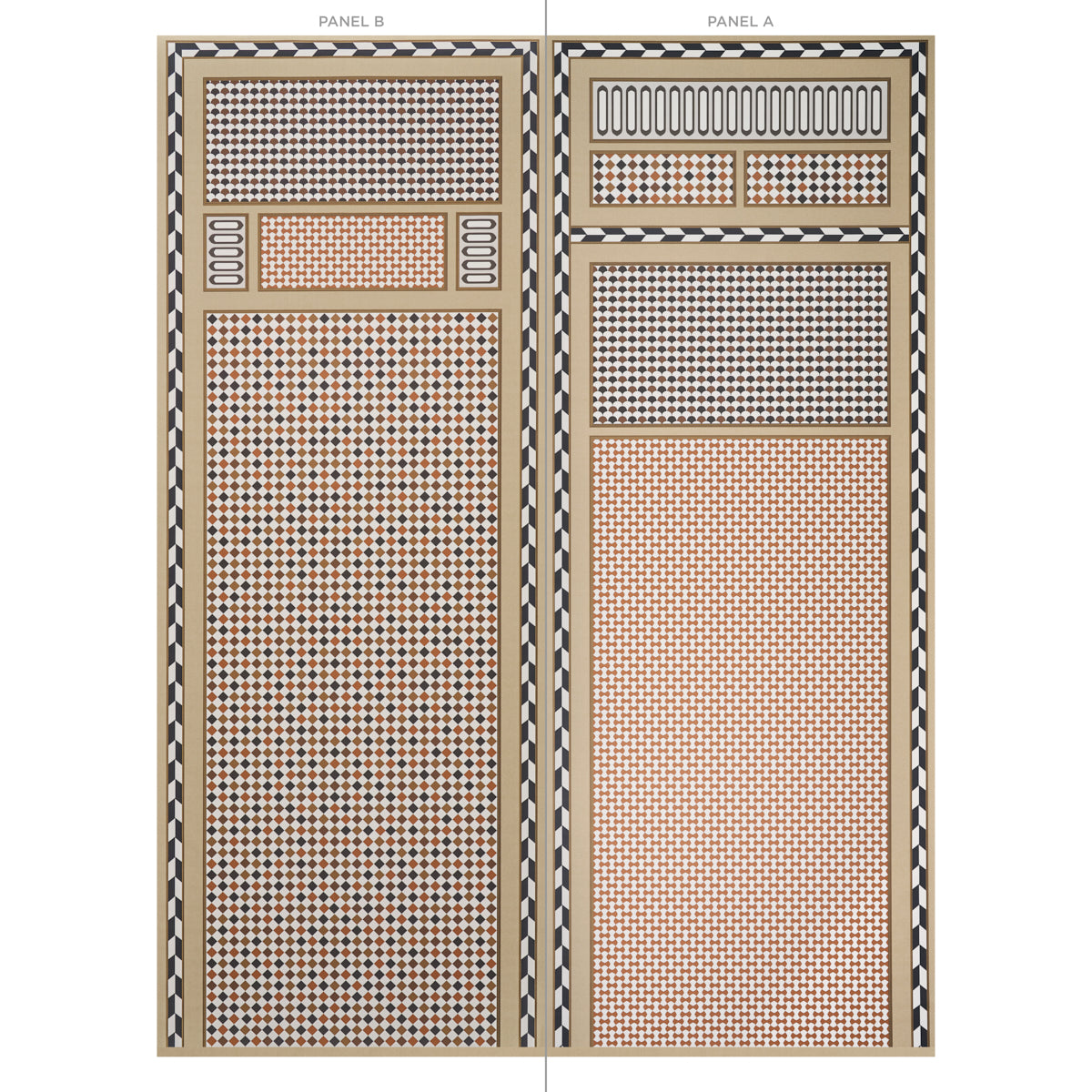 ROBINCHON PANEL B Brown by Schumacher Geometric Wallpaper Panel – Schumacher 5007110