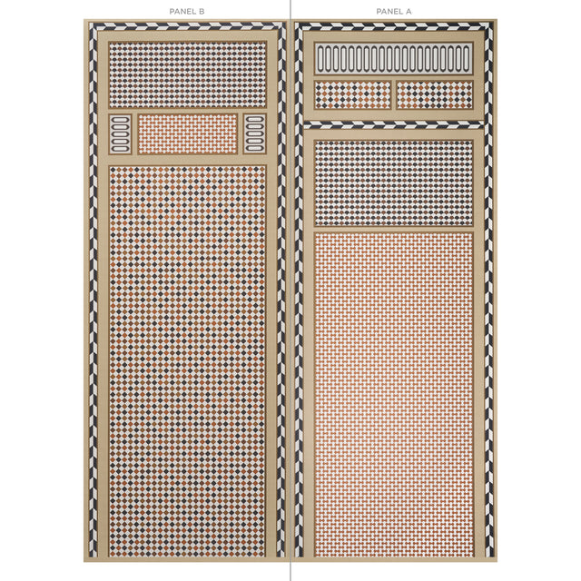 ROBINCHON PANEL B Brown by Schumacher Geometric Wallpaper Panel – Schumacher 5007110