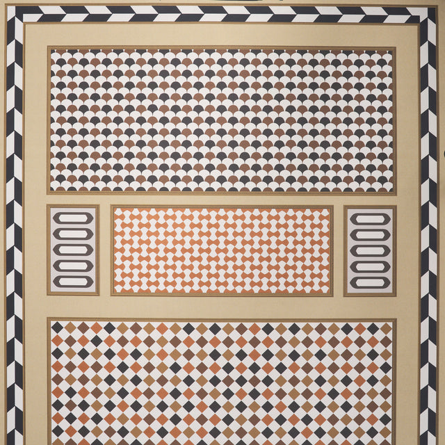 ROBINCHON PANEL B Brown by Schumacher Geometric Wallpaper Panel – Schumacher 5007110