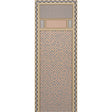 ROBINCHON PANEL B wallpaper panel in brown geometric pattern from Schumacher's CLUB CAVALIER collection, shown in a modern interior setting.