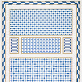 ROBINCHON PANEL B Blue by Schumacher Geometric Wallcovering Panel – Schumacher 5007111