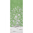 Chinois Palais Panel wallpaper in Lettuce by Mary McDonald for Schumacher, featuring exotic birds and cherry blossoms on a green background.