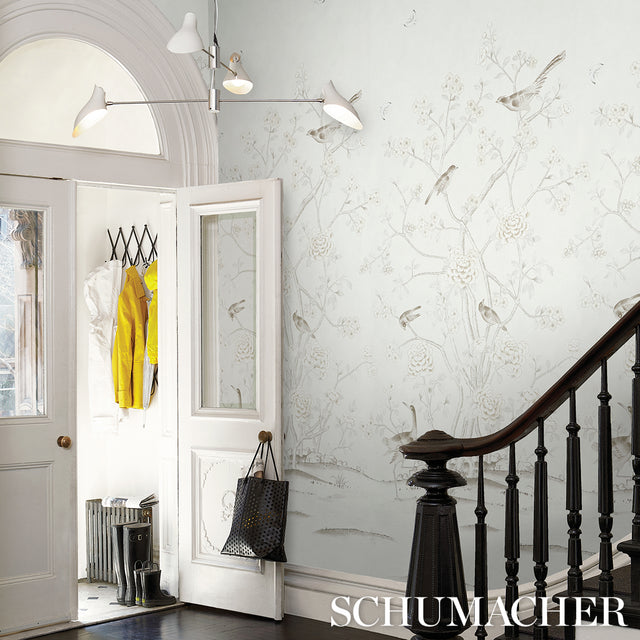 Chinois Palais Panel Neutral by Schumacher Chinoiserie Wallpaper Panel – Schumacher 5007122