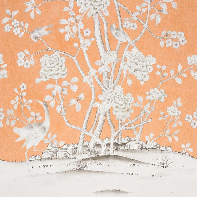 Chinois Palais Panel Tangerine by Mary McDonald Schumacher Wallpaper – 5007124