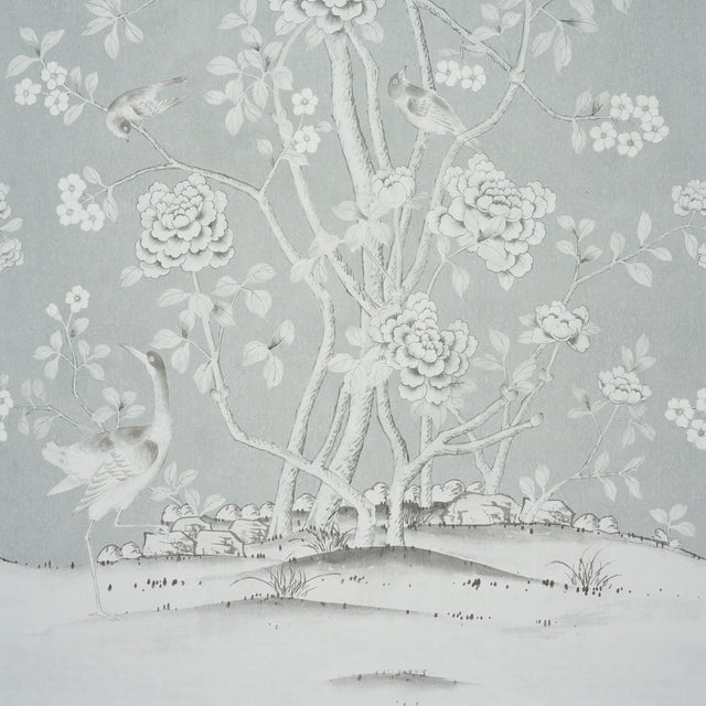 Chinois Palais Panel Grisaille by Mary McDonald Scenic Wallpaper Panel – Schumacher 5007125
