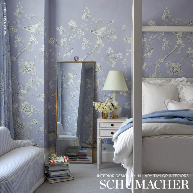 Chinois Palais Panel Lavender by Mary McDonald Chinoiserie Wallpaper – Schumacher 5007126