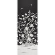 Chinois Palais Panel wallpaper in noir by Mary McDonald for Schumacher, featuring exotic birds and cherry blossoms on a black background.