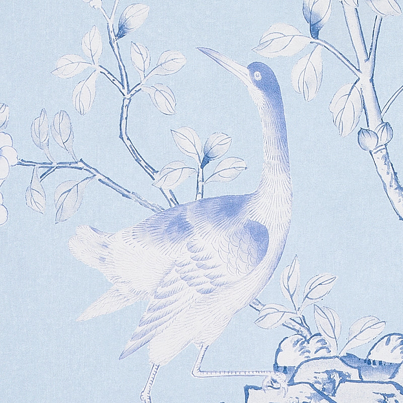 Chinois Palais Panel Sky by Mary McDonald Rhapsody in Blue Wallpaper – Schumacher 5007128