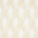 Fetlock wallpaper in Natural from the Club Cavalier collection by Schumacher, featuring a diamond geometric pattern in beige and cream tones.