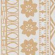 Mrs. Howell wallpaper in Palm by Schumacher, featuring a graphic South Pacific motif in a textured grasscloth style.