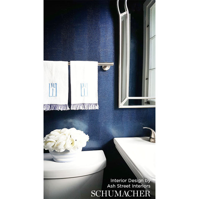 Komodo Black Orchid by Schumacher Faux Embossed Wallpaper – Schumacher 5007341
