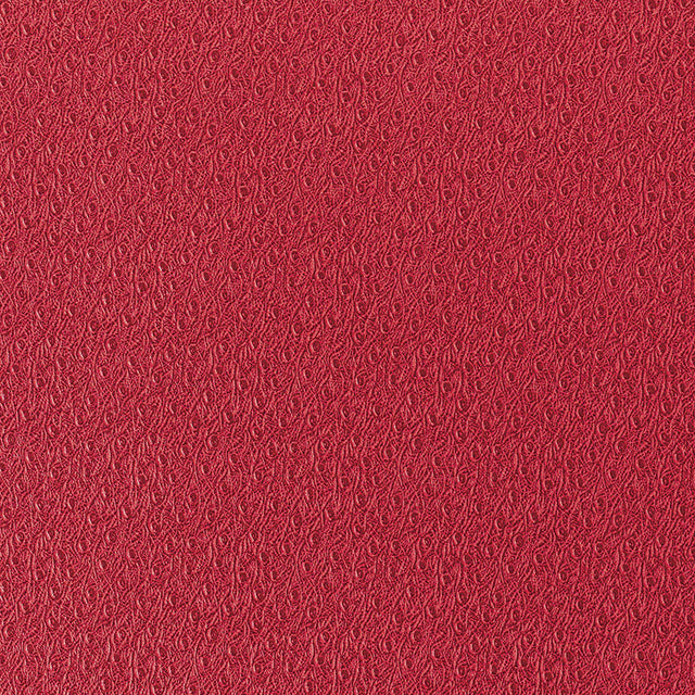 OSTRICH Scarlet embossed faux skin wallpaper by Schumacher, featuring a distinctive textured pattern in vibrant red.