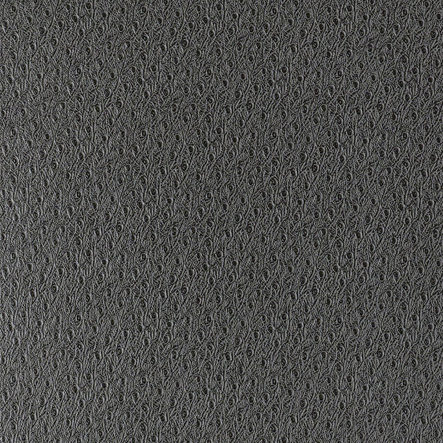 OSTRICH Graphite embossed faux skin wallpaper by Schumacher. Distinctive textured wallcovering in dark grey.
