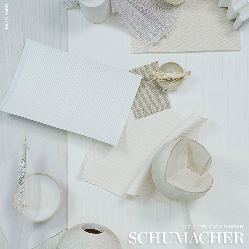 Galvanized Rib Ivory Handcrafted Textured Wallcovering – Schumacher 5007364