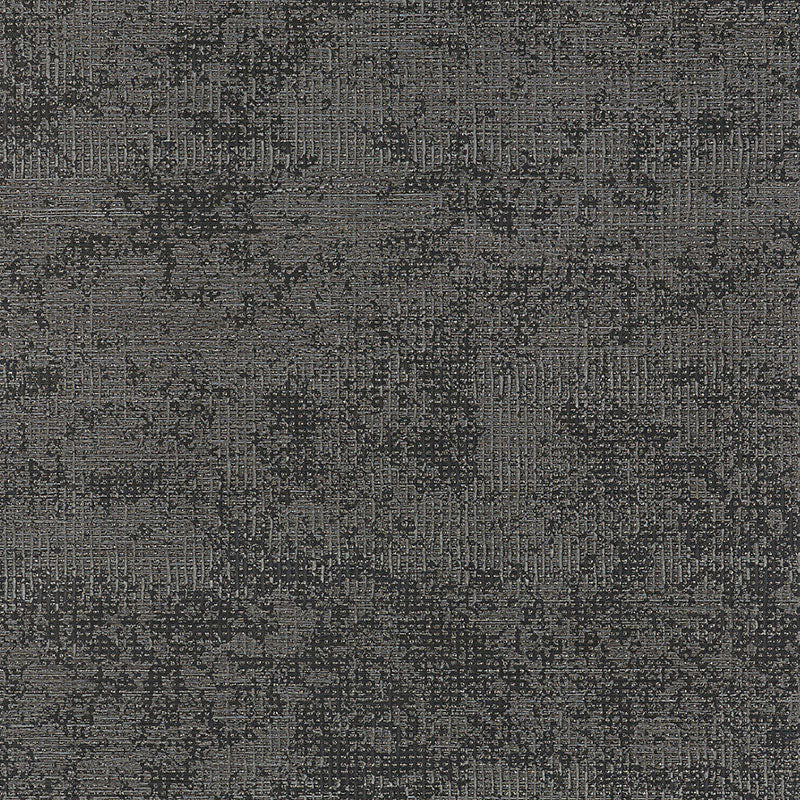 Schumacher Metalliferous Gunmetal handcrafted faux wallcovering with perforated and riveted motif