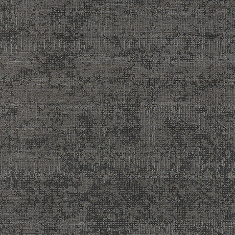 Schumacher Metalliferous Gunmetal handcrafted faux wallcovering with perforated and riveted motif
