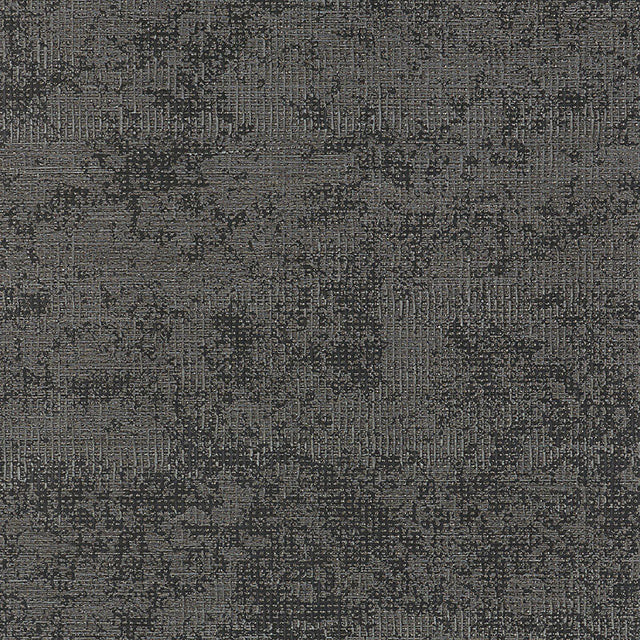 Schumacher Metalliferous Gunmetal handcrafted faux wallcovering with perforated and riveted motif
