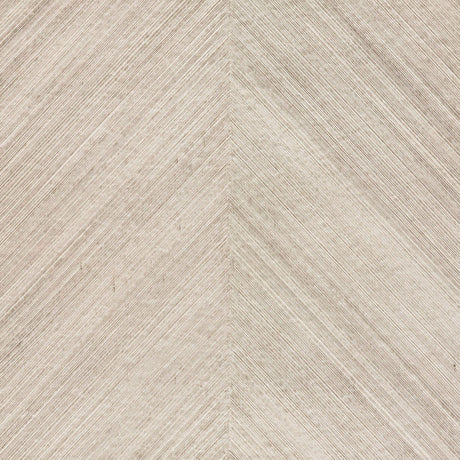 Combed Chevron Birch wallpaper by Schumacher shown in a close-up and installed in a modern kitchen interior.