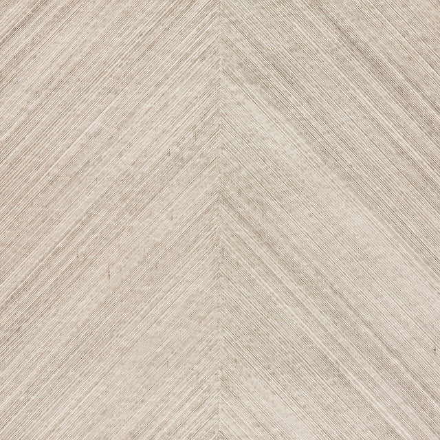 Combed Chevron Birch wallpaper by Schumacher shown in a close-up and installed in a modern kitchen interior.