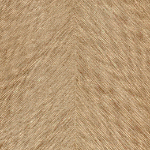 Combed Chevron wallpaper in Maple by Schumacher, featuring a natural chevron stripe design with a wood-like texture.