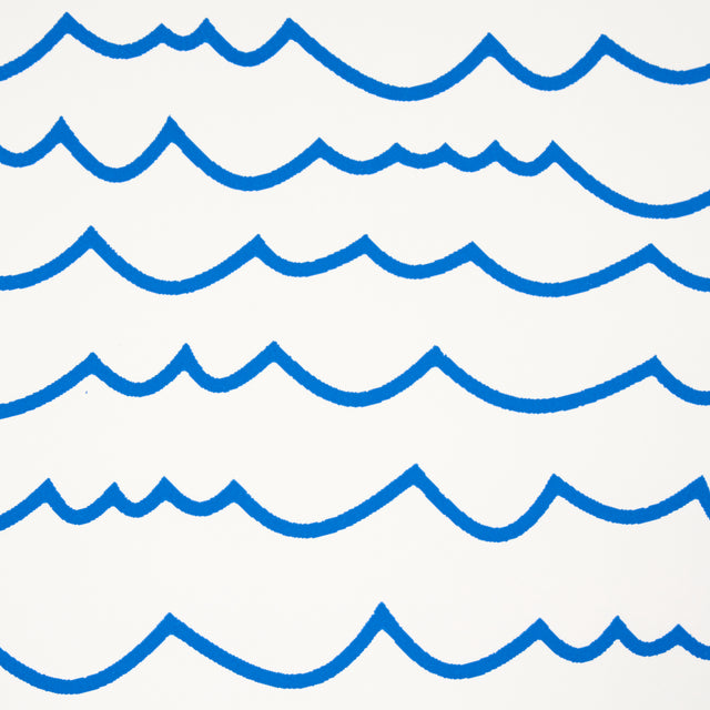 Waves Blue by Schumacher Modern Graphic Stripe Wallpaper – Schumacher 5007462